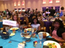 Spellers had their own tables in the front of the ballroom.